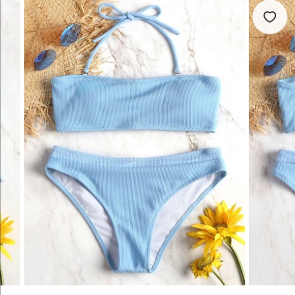 zaful baby blue bikini